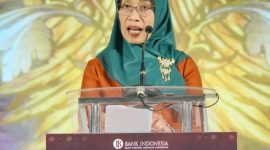 Deputi Kepala Perwakilan BI Jateng, Ndari Surjaningsih memberikan sambutan dalam Pertemuan Tahunan Bank Indonesia (PTBI) 2024, Jumat(29/11/2024). (Foto: BI Jateng).