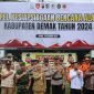 Ratusan Personel Ikuti Apel Kesiapsiagaan Bencana Alam di Lapangan Wicaksana Laghawa Polres Demak, Senin (9/12/2024).