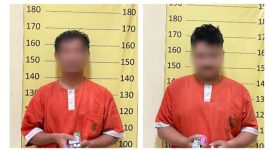 Dua terduga pelaku pengguna sabu di lokasi kejadian, yakni HY (19), warga Kertek, dan YAS (20), warga Kab banjarnegara.