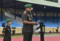 Wakil Gubernur Akmil, Brigjen TNI Sapto Widhi Nugroho membacakan amanat Kepala Staf Angkatan Darat, dalam peringatan Hari Juang TNI AD Tahun 2024 di Lapangan Sapta Marga, Minggu (15/12/24).
