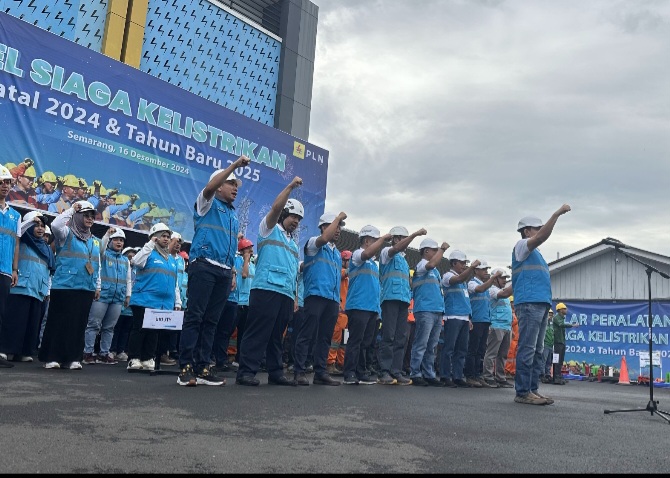 Apel Siaga Kelistrikan PT PLN (Persero) jelang Perayaan Natal 2024 dan Tahun Baru 2025, Senin (16/12/2024).