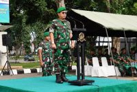 Dirum Akmil, Brigjen TNI Dedy Zulkifli Buka Program Kewiraan Pre-Employment Training Pertamina Group di Lapangan Depjas, Akmil, Senin (30/12).