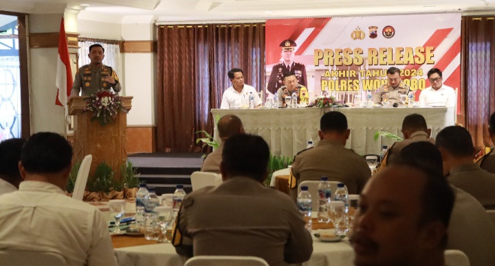 Polres Wonosobo gelar Konferensi pers Akhir Tahun di Hotel Surya Asia, Selasa (31/12/2024).