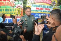 Kapendam IV/Diponegoro, Letkol Inf Andy Soelistyo saat diwawancarai wartawan usai memimpin acara tasyakuran di Aula Kodam IV/Diponegoro, Senin (13/1/2025).