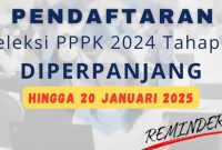 Pemerintah Perpanjang Pendaftaran Seleksi PPPK Tahap II Hingga 20 Januari 2025.