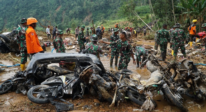 Lokasi bencana banjir bandang dan tanah longsor di Kecamatan Petungkriyono, Kabupaten Pekalongan.