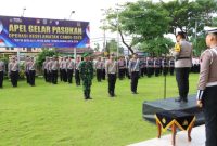 Kapolres Kudus, AKBP Ronni Bonic pimpin Apel Operasi Keselamatan Candi 2025, di Lapangan Apel Polres Kudus, Senin (10/2/2025).