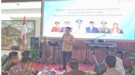 Pj. Bupati Magelang, Sepyo Achanto berpamitan kepada seluruh jajaran Forkopimda dan pejabat di lingkungan Pemkab Magelang, Jumat (14/2).