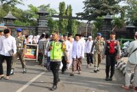 Polres Demak Lakukan Pengamanan Haul Akbar Al-Khidmah Tahun 2025, yang berlagsung di alun-alun Demsk, Minggu (16/2).