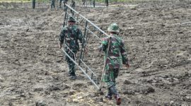Lapangan desa Bandungrejo, Kecamatan Karanganyar, Kabupaten Demak, siap untuk upacara pembukann TMMD Reguler Ke - 123 Tahun 2025,  Kodim 0716/Demak.