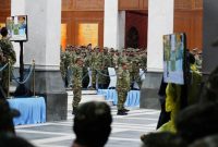 Presiden Prabowo Pimpin Upacara
Parade Senja di Akademi Militer, Kamis (27/2).
