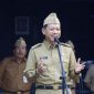 Bupati Kudus, Sam'ani Intakoris, saat memimpin apel di Halaman Pendapa Kabupaten Kudus, Senin (3/3/2025).
