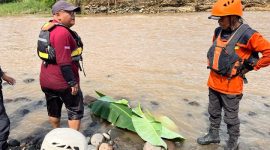 Tim SAR gabungan berhasil menemukan jasad Robert (8 th), siswa kelas 5 Sekolah Dasar, warga Rejowinangun Selatan, Magelang yang tenggelam di sungai Progo.