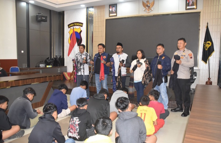 Sebanyak 31 anak yang akan melakukan perang sarung diamanka aparat Polres Wonosobo.