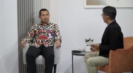 Kepala BNNP Jawa Tengah, Brigadir Jenderal Dr. H. Agus Rohmat, saat melakukan kunjungan ke kantor Jawa Pos Radar Semarang, Kamis (13/3/2025).
