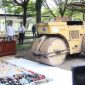 Bupati Magelang, Grengseng Pamuji, turut memusnahkan barang bukti hasil Operasi Pekat Candi 2025, yang  berlangsung di area Stadion Amarta Magelang, Jumat (21/3/2025).