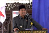Bupati Rembang, Harno saat memberikan sambutan dalam acara Musrenbangkab, di Pendapa Museum RA Kartini, Kamis (27/3/2025).