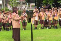 Istri bupati Rembang, Hj. Musringah Harno secara resmi membuka pesta siaga Kwarcab Rembang tahun 2025 di kompleks Kantor Bupati Rembang, Sabtu (19/4/2025). 