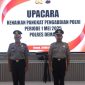 Kompol Ahmad Abdullah, Kasubbagstrajemen RB Polres Demak dan IPDA Kastomo, anggota Polsek Wedung Polres Demak mendapat kenaikan pangkat Pengabdian, Senin (28/4/2025).