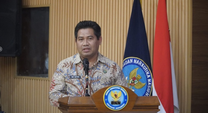 Rudi Hartono, Penyidik Madya BNNP Jawa Tengah, mewakili Kepala BNN Provinsi Jawa Tengah dalam peringatan malam puncak HANI 2025, yang digelar di Kantor BNNP Jateng, Kamis (26/6/2025).