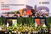 Rapat Umum Pemegang Saham (Rapat) Luar Biasa, PT Solusi Bangun Indonesia Tbk (Perseroan), entitas anak dari PT Semen Indonesia (Persero) Tbk (SIG), Selasa (12/8).
