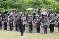 Sebanyak 100 personel yang tergabung dalam Pasukan Dalmas dan Raimas Polres Demak mengikuti  apel kesiapsiagaan dalam rangka mengantisipasi potensi aksi unjuk rasa, Kamis (28/8/2025).