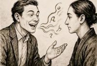 Ilustrasi orang bicara dengan orang lain.