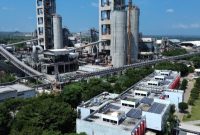 PLTS Atap berkapasitas 6,4 Megawatt peak untuk mendukung operasional pabrik Solusi Bangun Indonesia di Tuban, Jawa Timur. 
