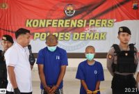 Reskrim Polres Demak hadirkan para pelaku pembunuhan "Anak Pungk" dalam konferensi pers, Rabu (15/10) siang.
