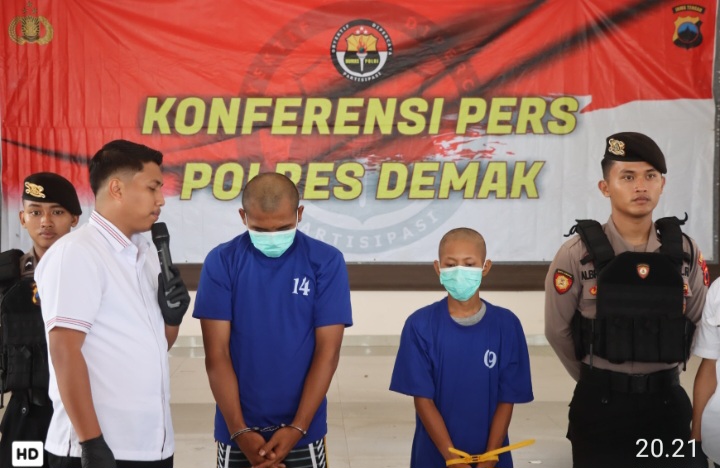 Reskrim Polres Demak hadirkan para pelaku pembunuhan 