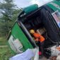 Bus Rombongan Forum Kesehatan Semarang Kecelakaan di Tol Pemalang-Batang KM 32-B, Sabtu (25/10). 