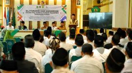 Silaturahim dan Sarasehan Ustaz TPQ, Madin, dan Pondok Pesantren se-Kabupaten Kudus di SMA Al Ma’ruf Kudus, Senin (27/10/2025).