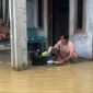 Banjir di Rembang melanda perumahan warga.