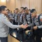 Kapolres Purbalingga, AKBP Achmad Akbar menyampaikan ucapan selamat datang kepada para siswa  Sekolah Polisi Negara (SPN) Polda Jawa Tengah mulai menjalani latihan kerja di Polres Purbalingga, Senin (3/11).