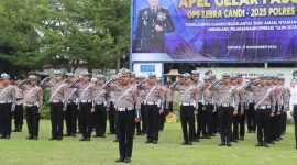 Apel Gelar Pasukan Operasi Zebra Candi 2025, di Lapangan Wicaksana Laghawa, Senin (17/11/2025).