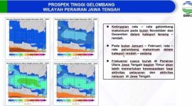 Prospek tinggi gelombang wilayah perairan Jawa Tengah.