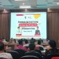 Bupati Demak, Eisti’anah, memberikan sambutan diacara Penutupan dan serah terima hasil Bulan Dana PMI kabupaten Demak Tahun 2025, di gedung Gradhika Bina Praja, Jumat (2/1/26).