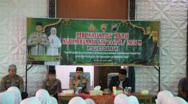 Kapolres Demak, AKBP Arrizal Samelino Gandasaputra, memberikan sambutan diacara pengajian peringatan Isra Mi’raj Nabi Muhammad SAW 1447 Hijriah di Masjid Uswatun Hasanah Mapolres Demak, Kamis (22/1/2026).