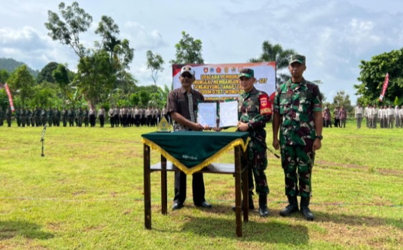 Pembukaan TMMD Sengkuyung Tahap I Tahun 2026 di Desa Trimulyo, Kecamatan Wadaslintang, Kabupaten Wonosobo, Selasa (10/2/2026).