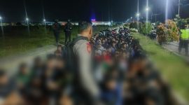 Polres Demak amankan 114 remaja pembalap liar di kawasan Terminal Baru, Jalan Lingkar Demak, Minggu (15/3/2026) dini hari. 