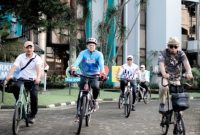 Setiap hari Jumat karyawan PLN UID Jateng berangkat ke kantor menggunakan sepeda. 
