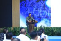 Panglima TNI Jenderal TNI, Agus Subiyanto, sebagai narasumber  dalam rangkaian Kursus Pemantapan Pimpinan Daerah (KPPD) bagi Ketua DPRD seluruh Indonesia di Akademi Militer Magelang, Minggu (19/4).