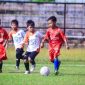 Para pemain sepakbola cilik sedang  berlaga di ajang Festival Forum Sepakbola Generasi Indonesia (FORSGI) yang digelar di Stadion Krida Rembang, Minggu  (31/5/2026) pagi.