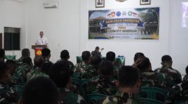 Para prajurit dan ASN di lingkungan Kodim 0717/Grobogan mengikuti sosialisasi pencegahan, pemberantasan, penyalahgunaan, dan peredaran gelap narkotika (P4GN), di Aula Utama Kodim 0717 Grobogan, Rabu (10/6/2026).
