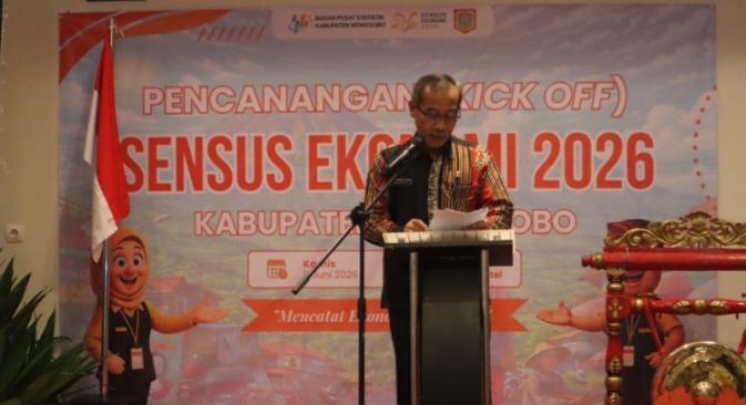 Staf Ahli Bupati Bidang Pemerintahan, Hukum, dan Politik, Yusuf Hariyanto, membuka Pencanangan (Kick Off) Sensus Ekonomi 2026 Kabupaten Wonosobo di Ballroom Front One Harvest Hotel Wonosobo, Kamis (11/6/2026).