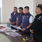 Konferensi pers kasus pembakaran dua Rumah di Karangawen, berlangsung di Mapolres Demak, Jum'at (12/6/2026).