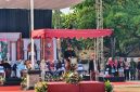 Bupati Rembang, Harno menjadi pembina upacara peringatan Hari Jadi ke-285 Kabupaten Rembang di Alun-Alun Rembang, Senin (27/7).