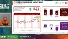 Kepala BPS Jawa Tengah, Ali Said menyampaikan press relese secara daring, Rabu (5/8).