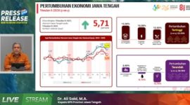 Kepala BPS Jawa Tengah, Ali Said menyampaikan press relese secara daring, Rabu (5/8).