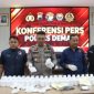 Konferensi pers Kasus Penyalahgunaan Narkotika di Aula Wicaksana Laghawa Polres Demak, Jum'at (18/9/2026).